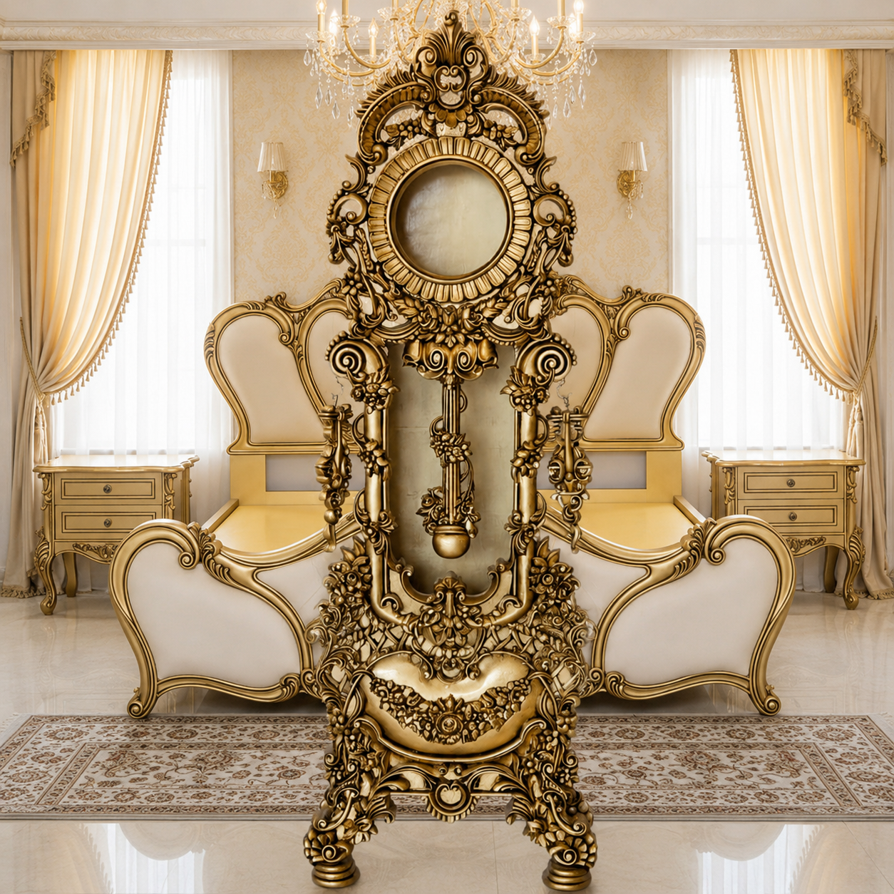 Antique Maharaja style teak wood luxury wall décor