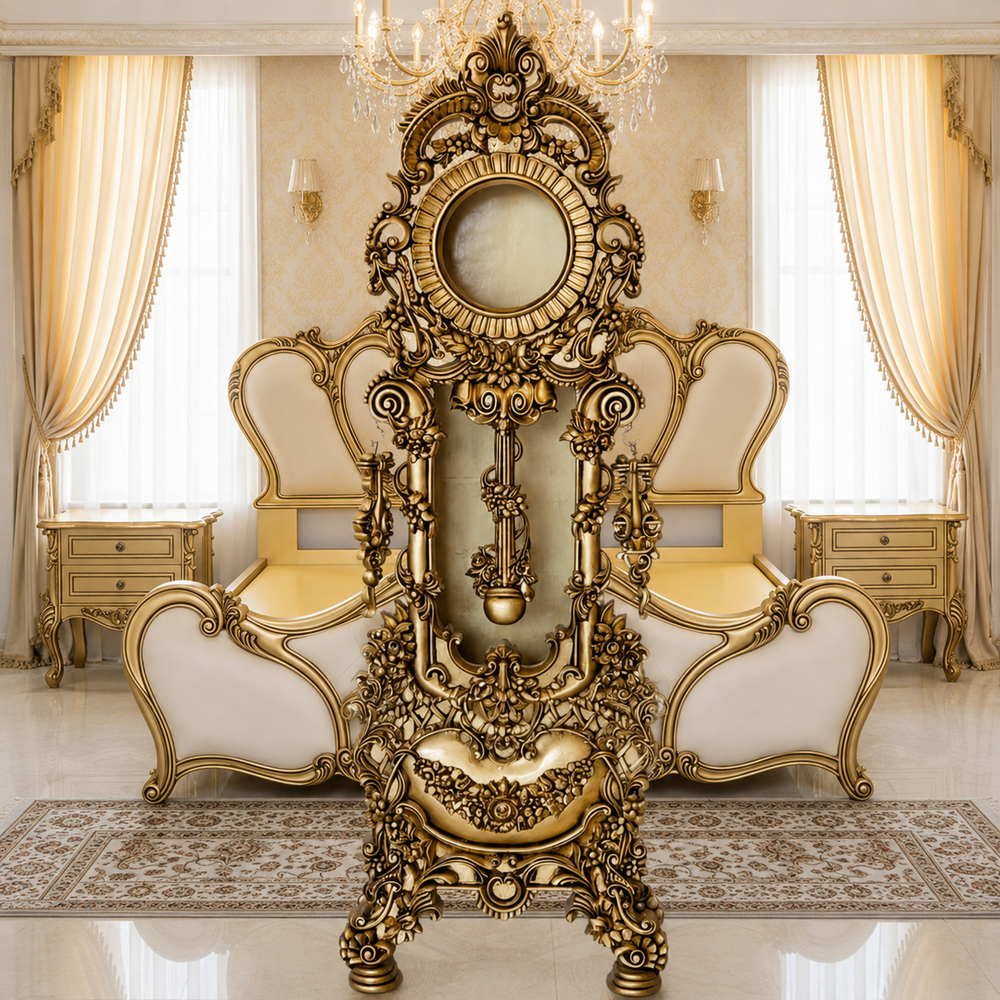 Antique Maharaja style teak wood luxury wall décor