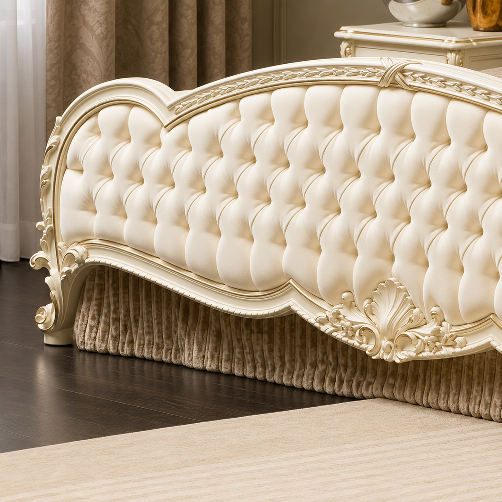 “Premium teak wood bedroom furniture classic design”