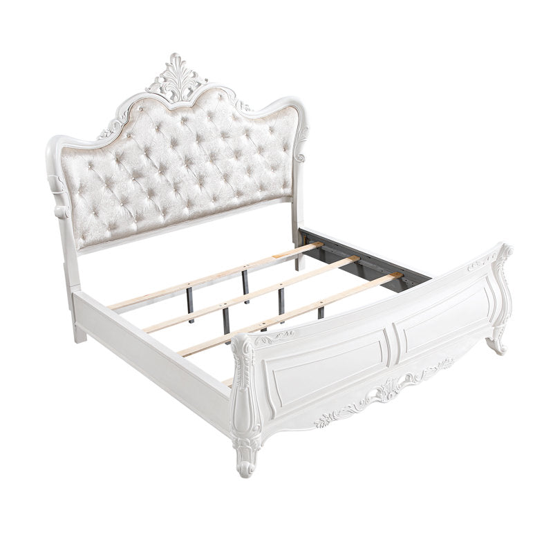 Classic handcrafted teak wood luxury bed frame