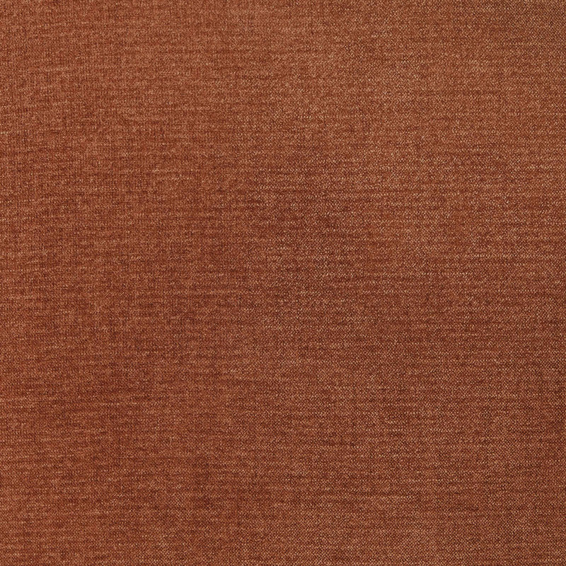 Teak wood swivel chair in rust brown velvet fabric