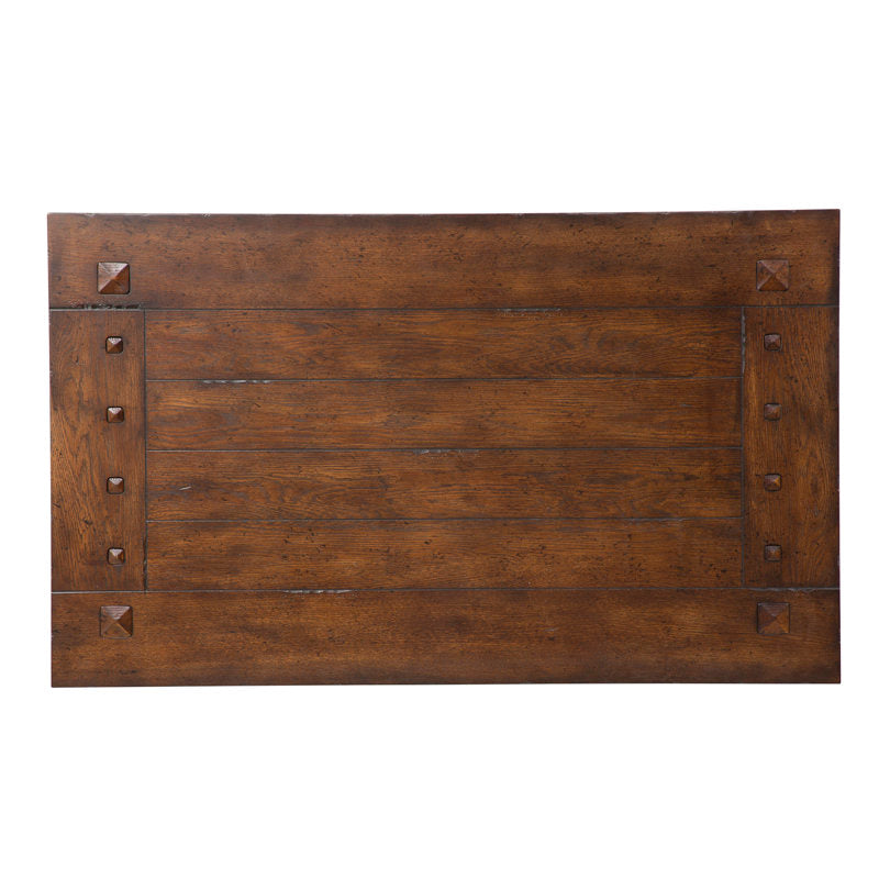 Modern farmhouse wooden coffee table with shelf