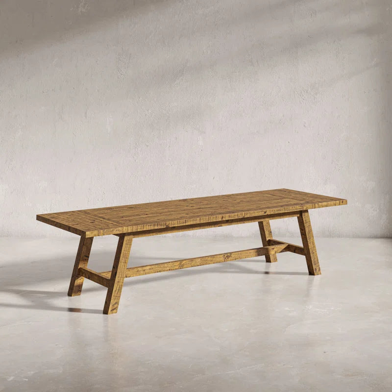 Natural wood dining table and chair set