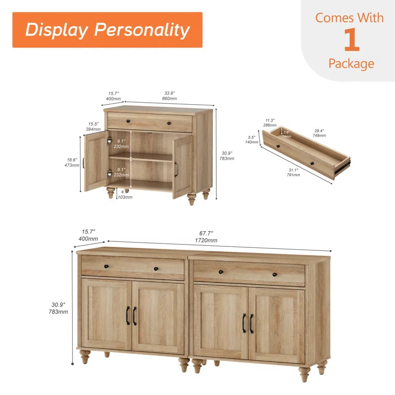 Rustic sideboard cabinet for kitchen and dining room