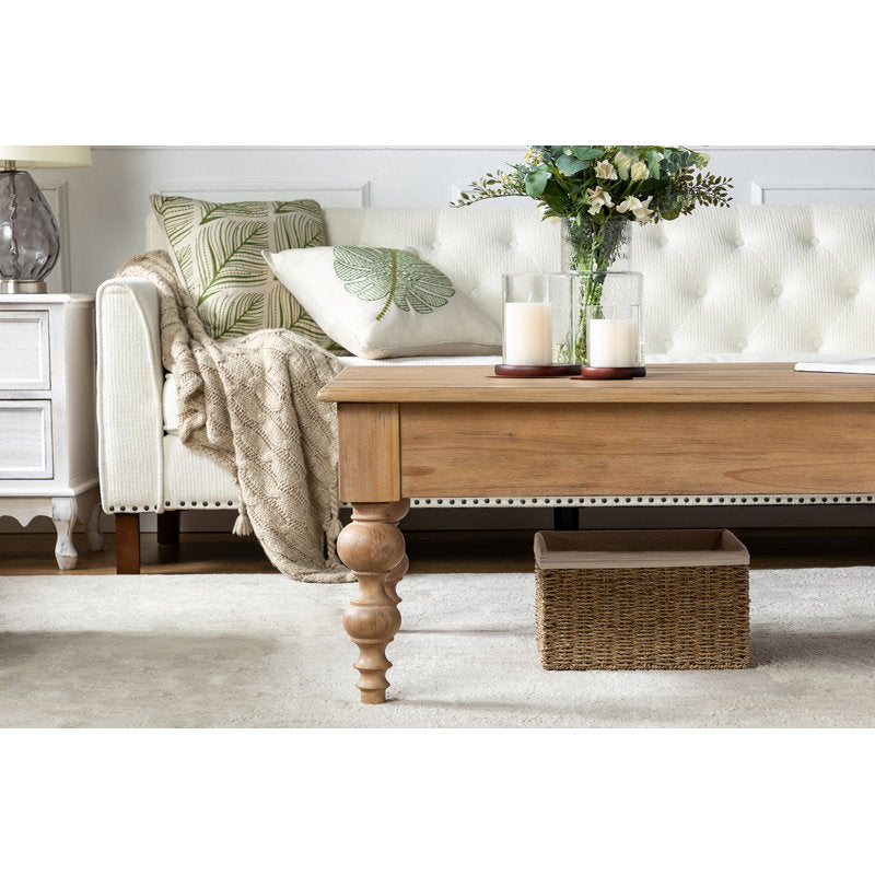Rustic farmhouse teak wood center table for modern home