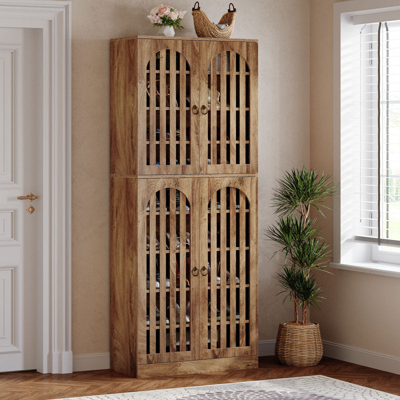 Handcrafted teak wood cabinet for living room storage