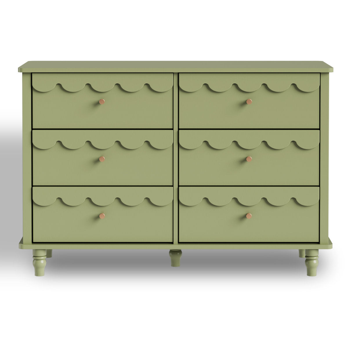 Premium green wooden dresser cabinet for bedroom