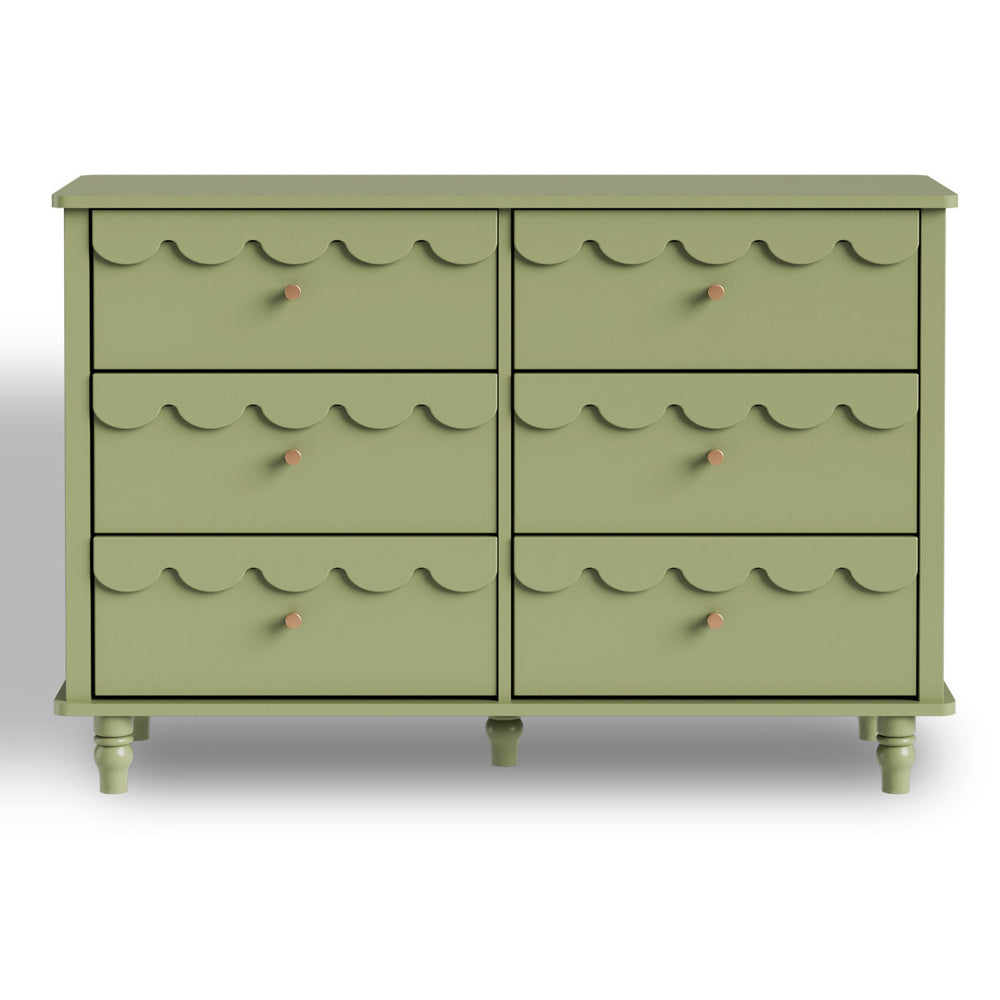 Premium green wooden dresser cabinet for bedroom