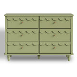 Premium green wooden dresser cabinet for bedroom