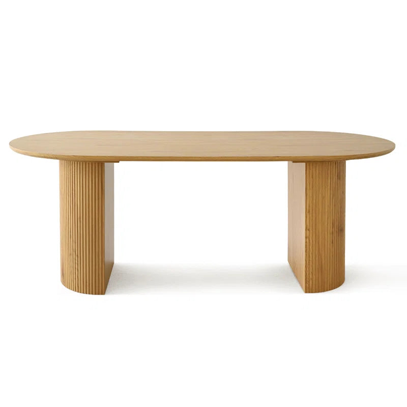 Stylish modern dining setup with oval table
