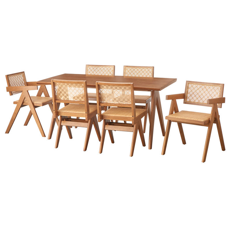 Sky Rise Decor teak wood dining table for six people