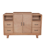 Luxury teak wood buffet cabinet with storage drawers
