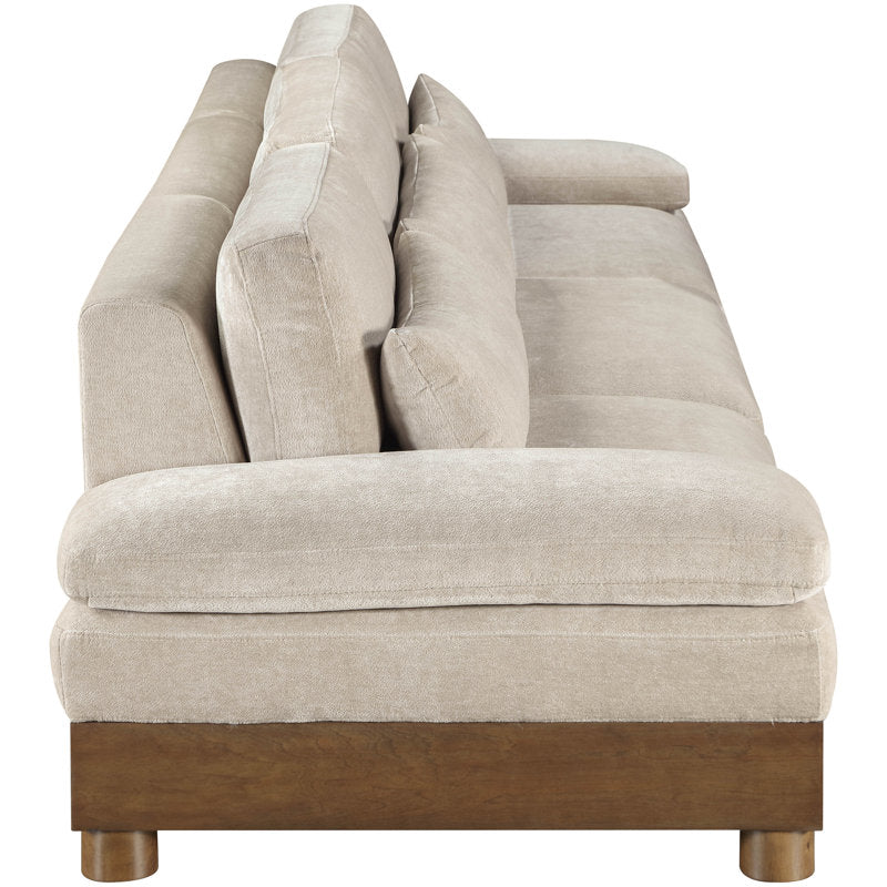 Contemporary minimalist teak wood sofa by Sky Rise Decor Furniture