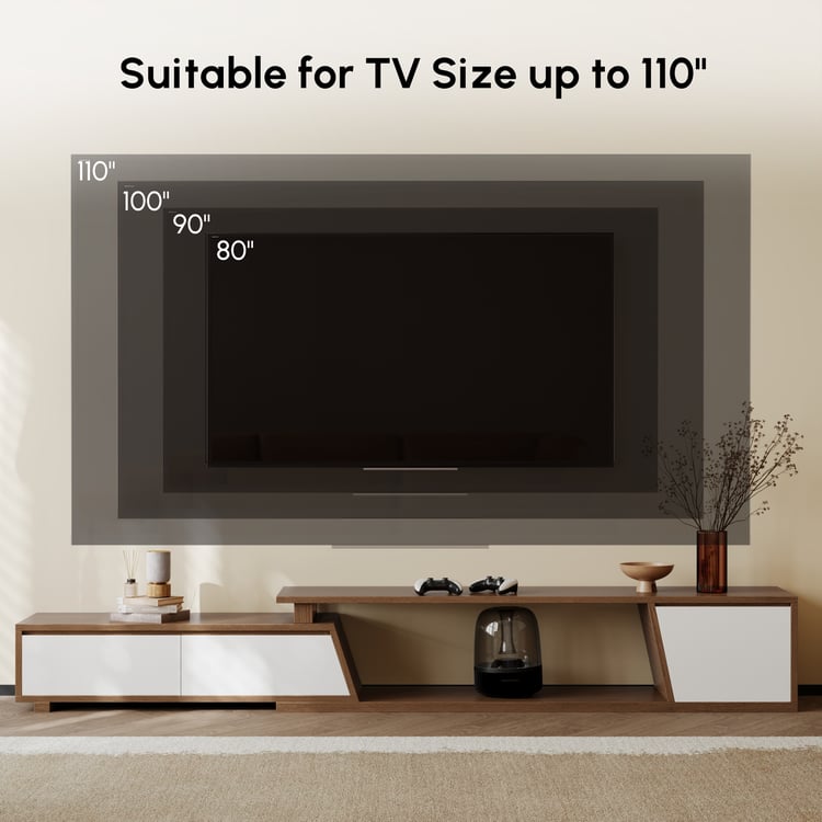 Minimalist wooden entertainment console for living room