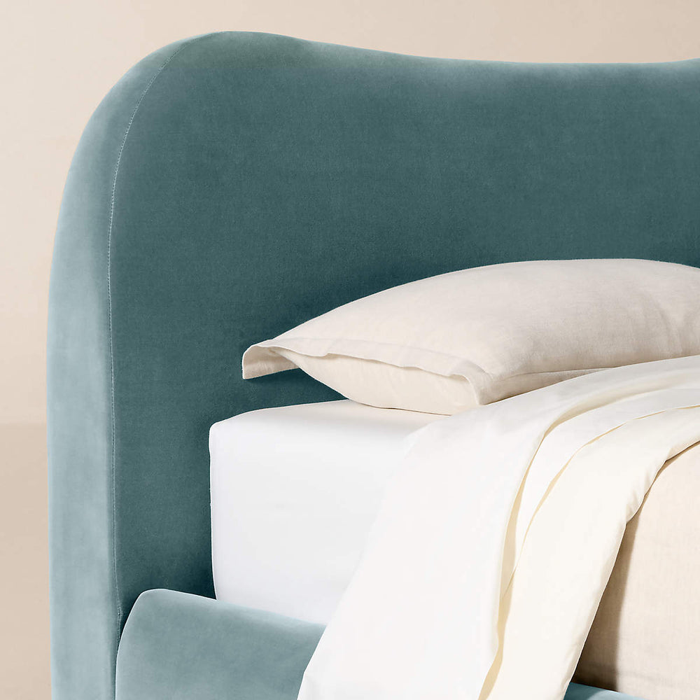 Premium teal platform bed modern style