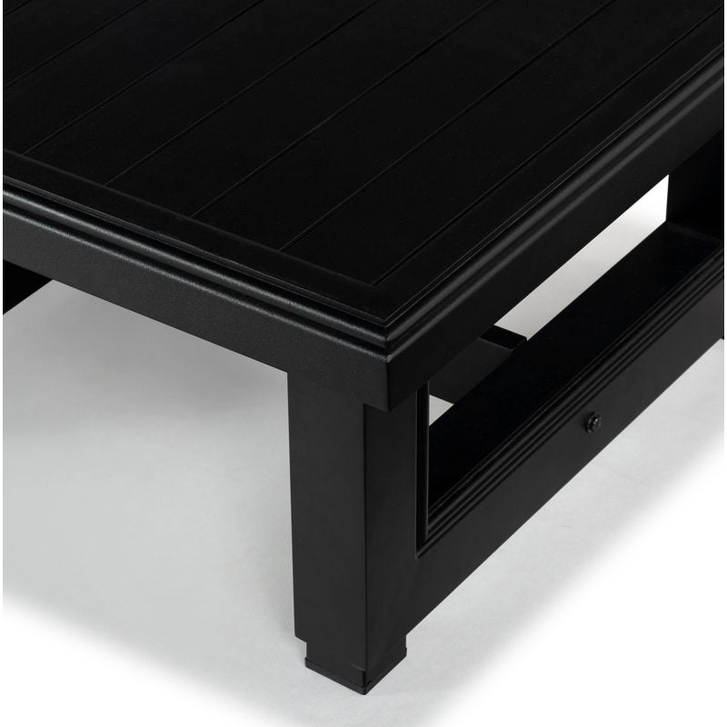 Modern wooden coffee table with slatted top