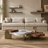 Modern teak wood nesting coffee table for luxury living room