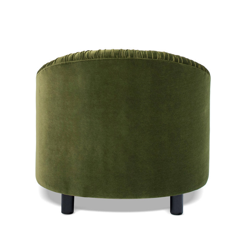 Contemporary olive green upholstered armchair