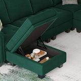 Modern green corner sofa set for contemporary living room