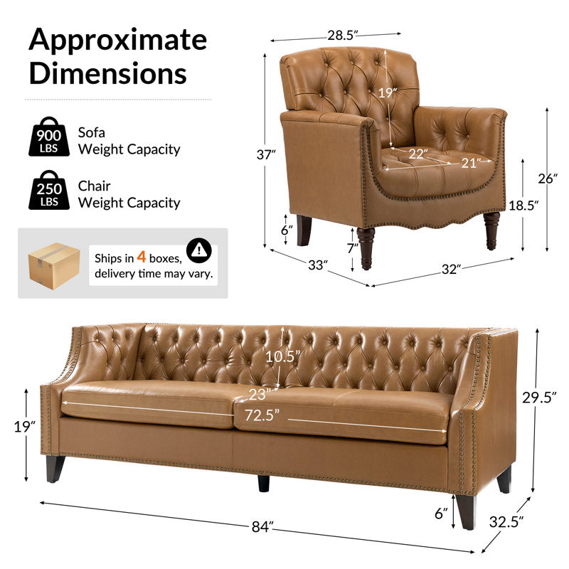 Luxury 5-seater teak wood sofa set with deep button tufting