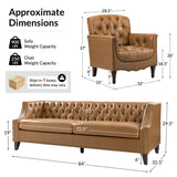 Luxury 5-seater teak wood sofa set with deep button tufting