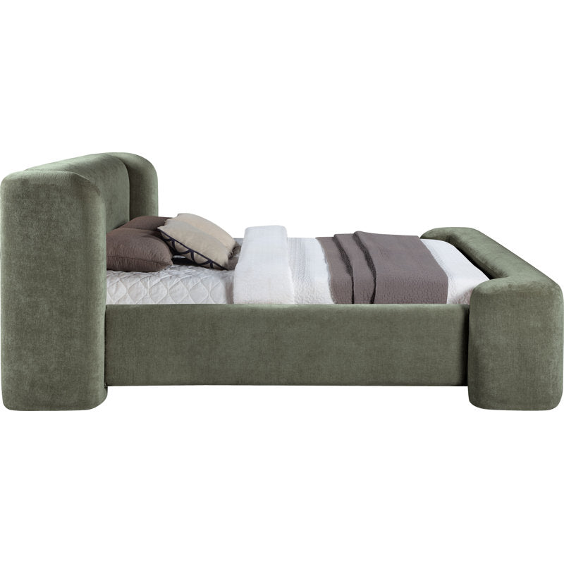 Elegant olive green bed frame