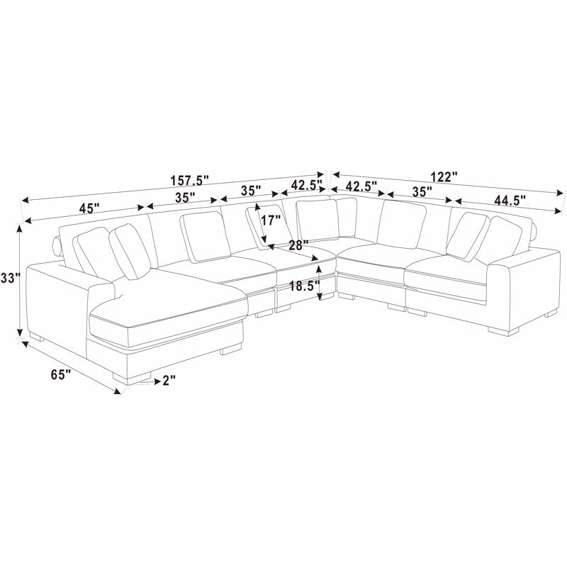 Premium U-shaped couch with deep seating