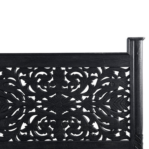 ​Solid mango wood bed with distressed grey finish.