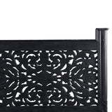 ​Solid mango wood bed with distressed grey finish.
