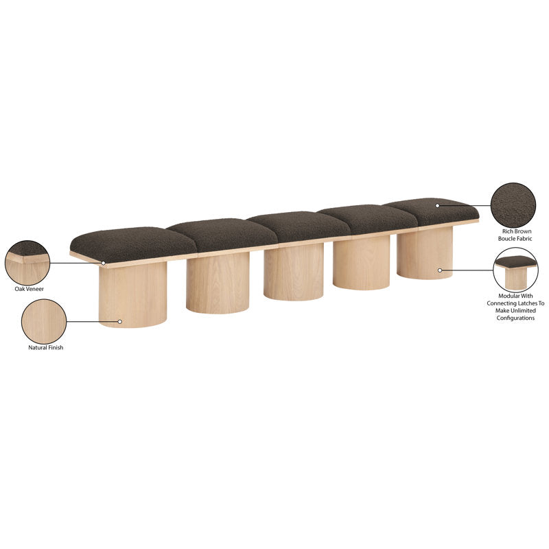 Contemporary wood bench in modern interior
