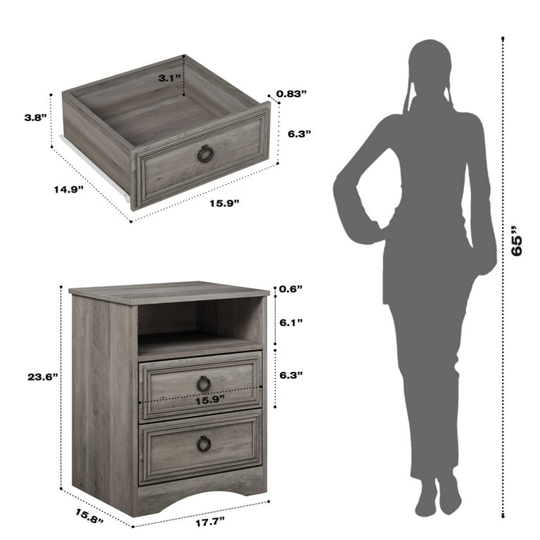 Wooden drawer nightstand modern design