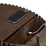 Premium Round Sofa Side Table in Teak Wood
