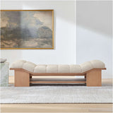 Modern minimalist teak wood upholstered furniture