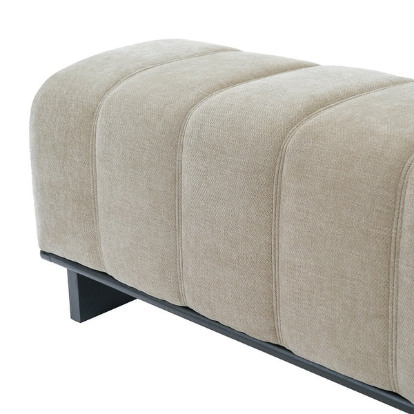 Contemporary teak wood bedroom seating bench for luxury interiors