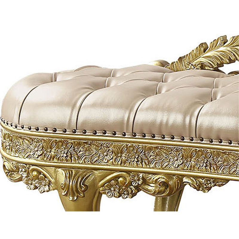 Solid teak wood royal upholstered seating bench