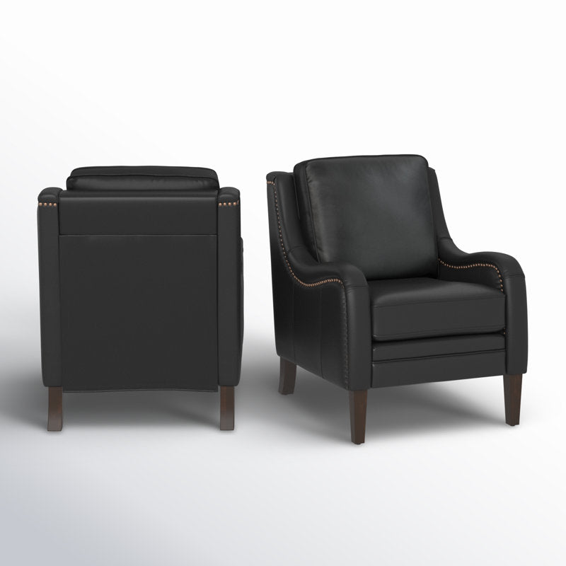 Modern black accent chair with wooden legs