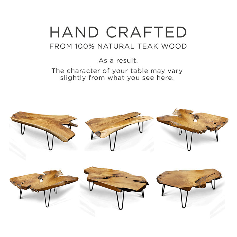 Unique handcrafted teak wood living room table
