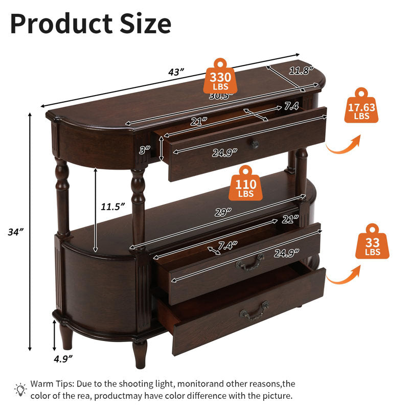 Luxury entryway storage console made from teak wood