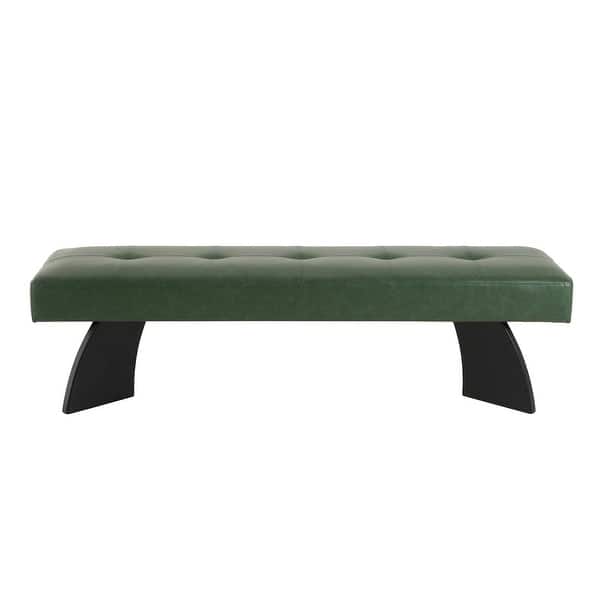 Handcrafted teak wood upholstered dining bench