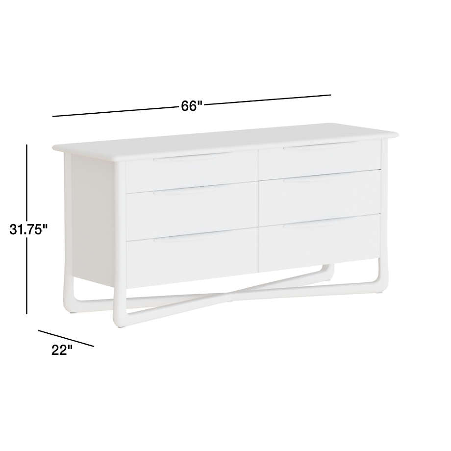 Modern teak wood chest of drawers with walnut finish
