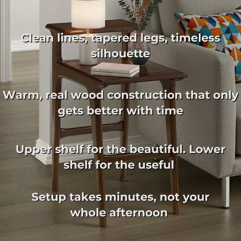 Modern teak wood end table for sofa and couch
