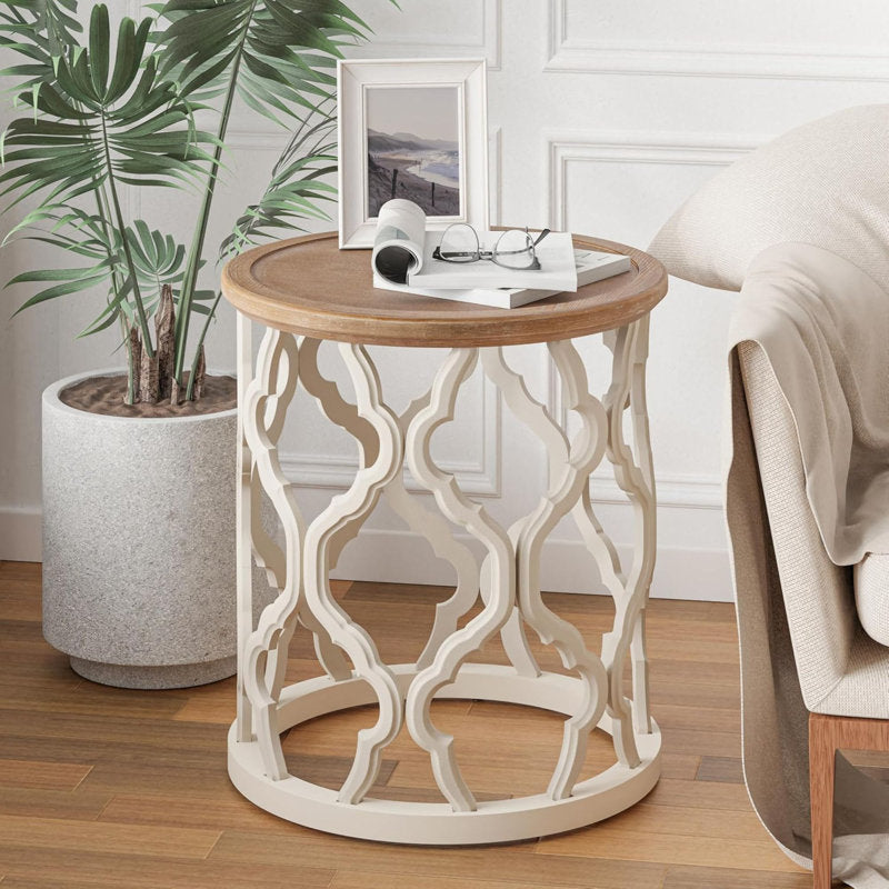 Elegant teak wood living room end table
