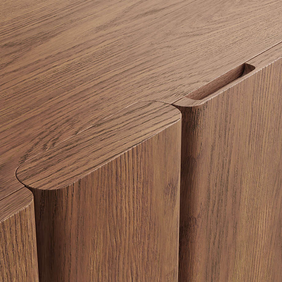 Handcrafted teak wood buffet cabinet with concealed storage