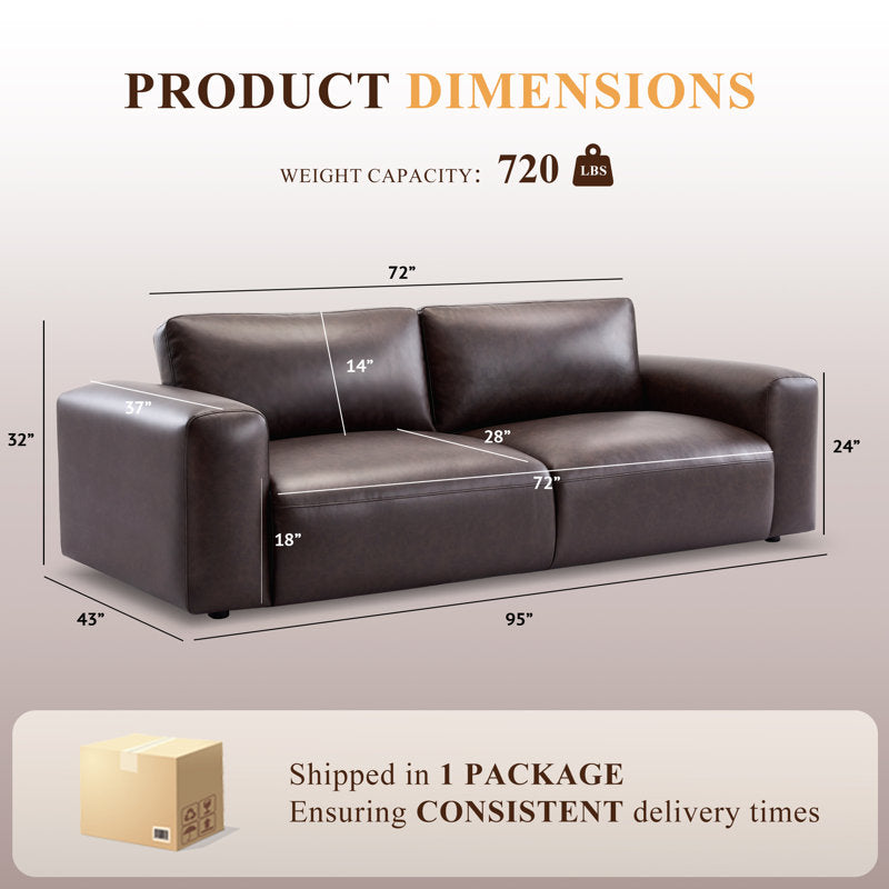 Minimalist brown leatherette sofa furniture