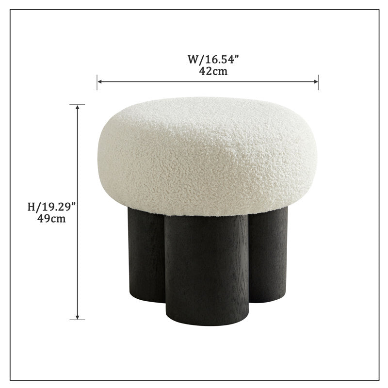 Handcrafted teak wood upholstered stool furniture