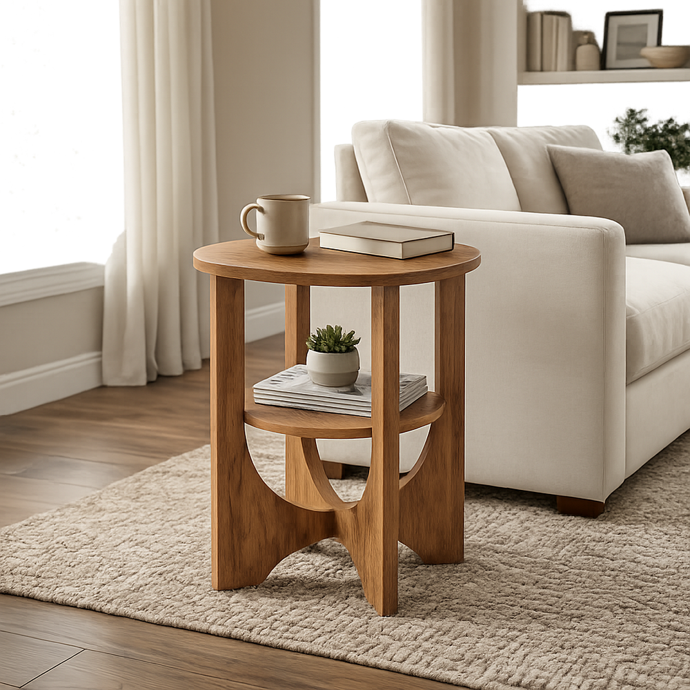 Solid Teak Wood Modern Side Table