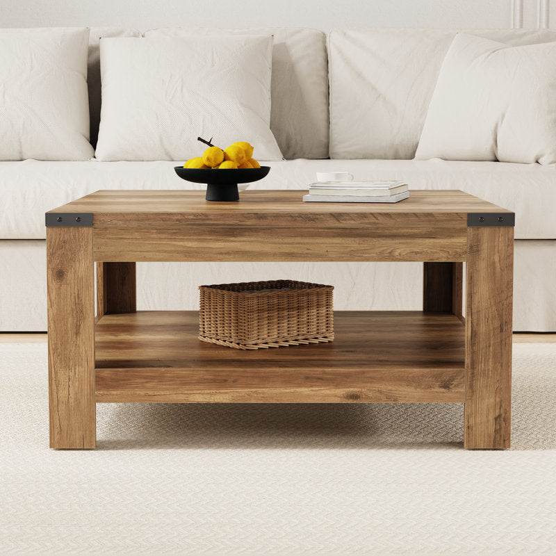 Rustic farmhouse teak coffee table