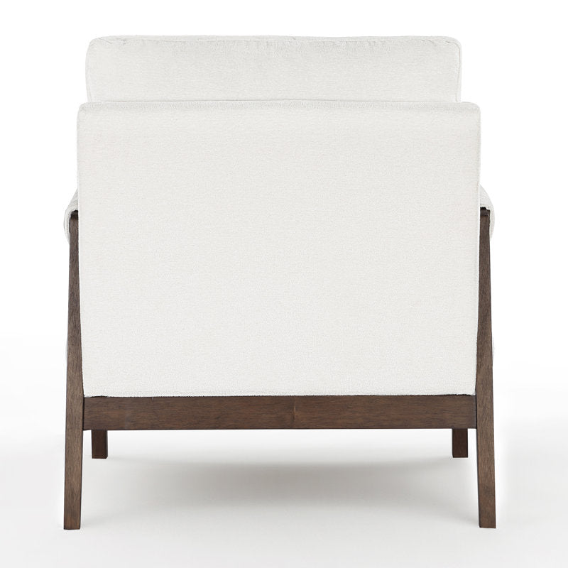 upholstered teak wood accent chair for bedroom