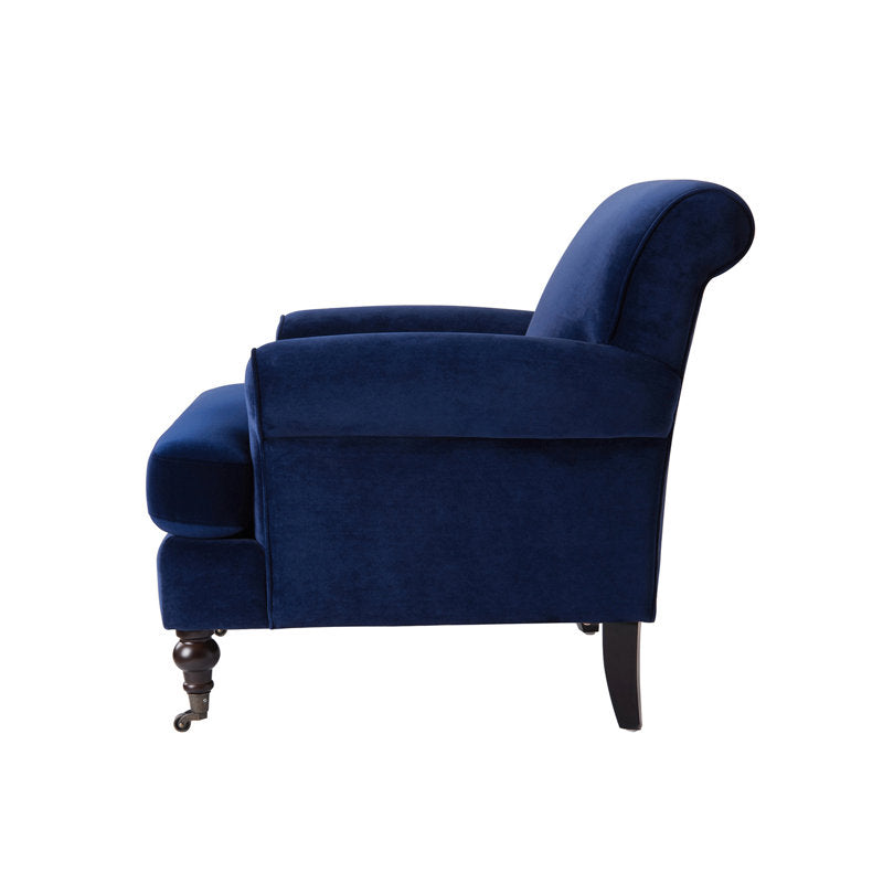 Designer velvet armchair with premium cushioning