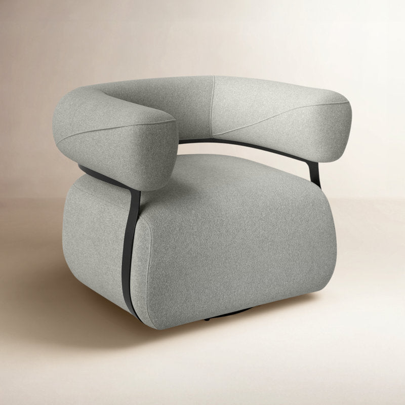 Modern sculptural lounge chair with cushioned seating